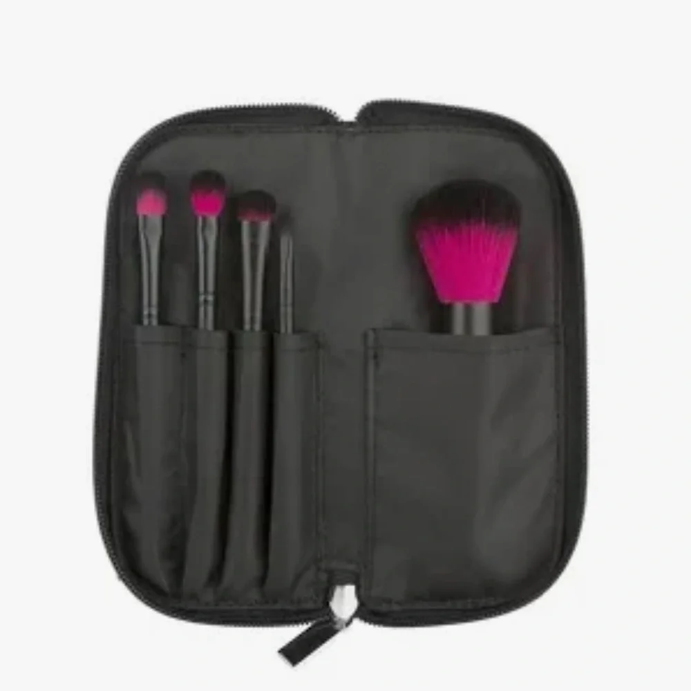 NWT- Coastal Scents ‘Color Me Fuchsia’ 5 Piece Travel Make-up Brush Set
